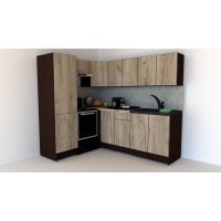 Bucatarie de Colt GENA NEW 6 ST. 170-220, Fara Corp de Cuptor, Wenge / Decor K002